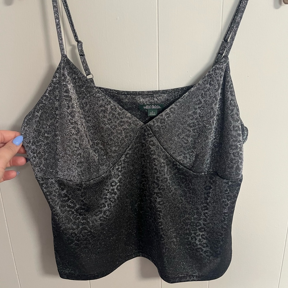Wild Fable shimmer animal print tank top